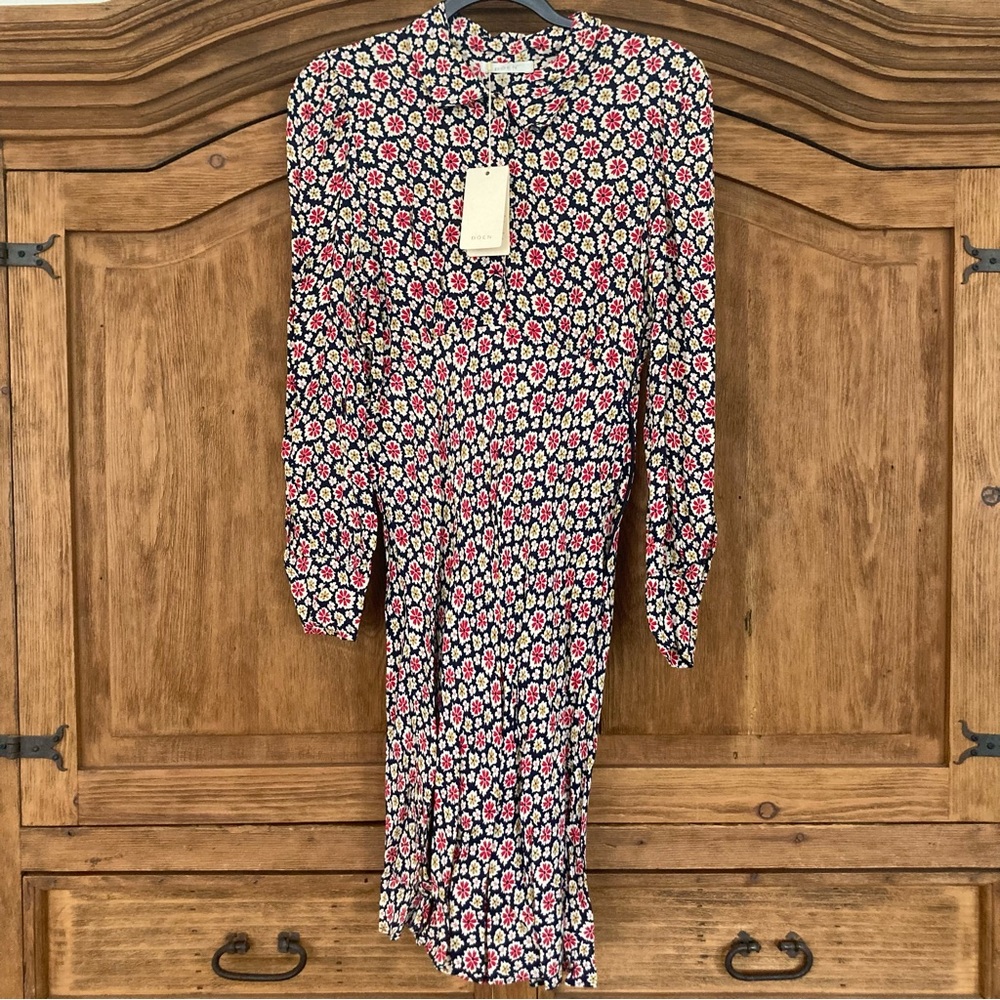 Dôen Eliot Dress in Navy Bellflower Blossom, NWT